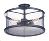 Foto para Palladium 3-Light Flush Mount BKNAB Steel Mesh MB Incandescent Incandescent (CAN 5"x5"x1.25")