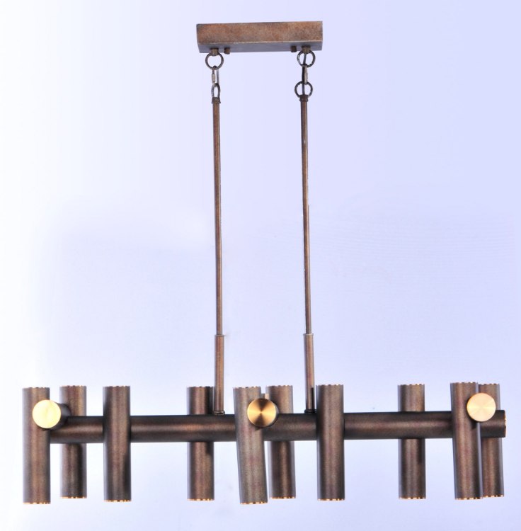 Picture of Tubular 10 Light LED Pendant BZFAB PCB LED (OA HT 9"-45.25") (CAN 9.5"x4.75"x1.5")