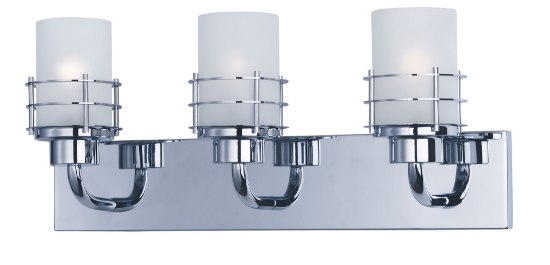 Foto para Tier 3-Light Bath Vanity PC Frosted Frosted Glass MB Incandescent Incandescent (OA HT 9.5")