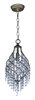 Foto para Twirl 1-Light Pendant GS Beveled Crystal CRYSTAL CA Incandescent Incandescent 7.5"x7.5"x17.5" (OA HT 22.5"-59.5") (CAN 5"x5"x1.25")36" Chain