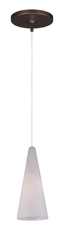 Picture of 50W Lava 1-Light RapidJack Pendant and Canopy BZ White Lava Glass 12V GY6.35 T4 Xenon 4.5"x4.5"x10" (OA HT 12.75"-132.75") (CAN 4.25"x4.25"x1.25")