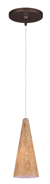Picture of 50W Lava 1-Light RapidJack Pendant and Canopy BZ Gold Lava Glass Xenon (OA HT 12.75"-132.75") (CAN 4.25"x4.25"x1.25")