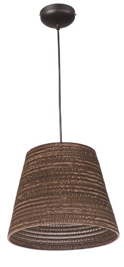 Picture of Java 1-Light Pendant BK Recycled Cardboard MB Incandescent Incandescent 17.25"x17.25"x14" (OA HT 16"-134") (CAN 5.1"x5.1"x1.7")