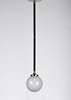 Picture of Atom 1-Light Pendant BKPN White Opal Glass CA Incandescent (OA HT 86.25")