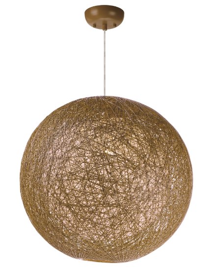 Picture of Bali 1-Light Chandelier Hemp String MB Incandescent Incandescent 19"x19"x19" (OA HT 140") (CAN 5"x5"x1.25")