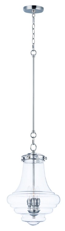 Foto para Retro 3-Light Pendant PN Clear Glass CA Incandescent E12 Incandescent (OA HT 23.5"-83") (CAN 5"x5"x0.75")36" Chain
