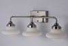 Picture of New School 3 Light LED Bath Vanity SN Satin White Opal Glass PCB LED