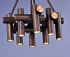 Foto para Tubular 9 Light LED Pendant BZFAB PCB LED (OA HT 21"-58.75") (CAN 6"x6"x1.75")36" Chain