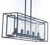 Foto para Era 5-Light Pendant BK Seedy Seedy Glass MB Incandescent Incandescent (OA HT 21.5"-45.75") (CAN 5"x14.25"x0.75")