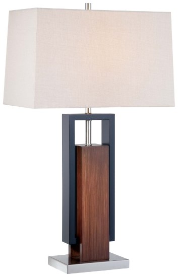 Foto para 100w SW 1 Light Table Lamp Walnut+black Tan Linen