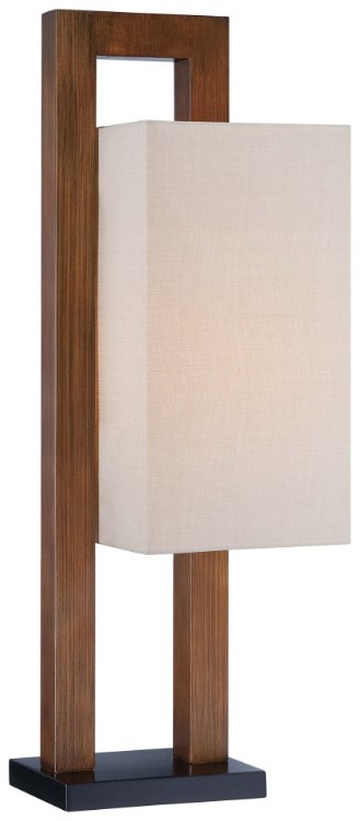 Picture of 100w SW 1 Light Table Lamp Walnut Tan Linen