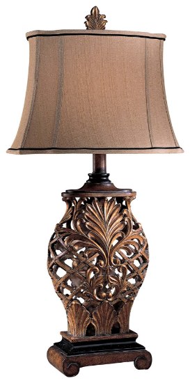 Picture of 150w SW 1 Light Table Lamp Weathered Lattice Gold