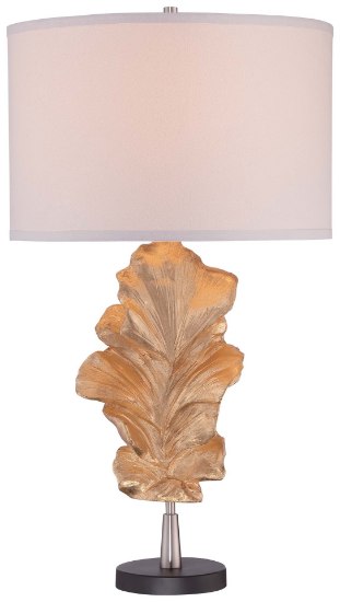 Picture of 113w SW 1 Light Table Lamp Gold Leaf White Suede