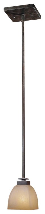Picture of 100w SW 1 Light Mini Pendant Iron Oxide Venetian Scavo Glass