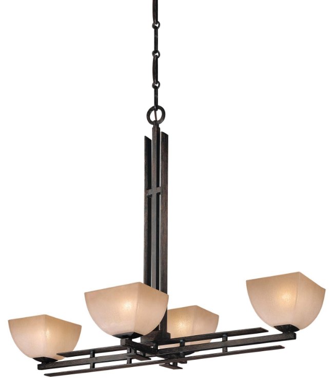 Picture of 100w SW 4 Light Island Light Iron Oxide Venetian Scavo