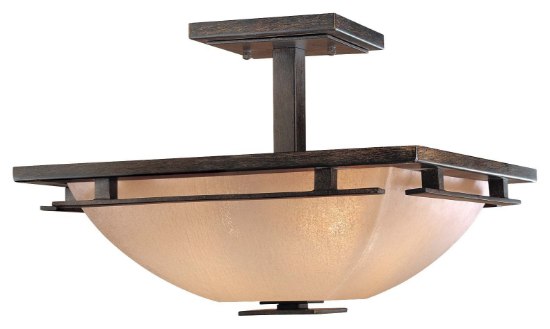 Picture of 60w SW 2 Light Semi Flush Mount Iron Oxide Venetian Scavo