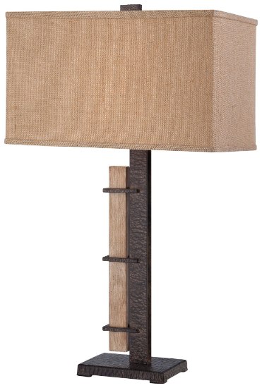 Foto para 100w SW 1 Light Table Lamp Aspen Bronze Burlap