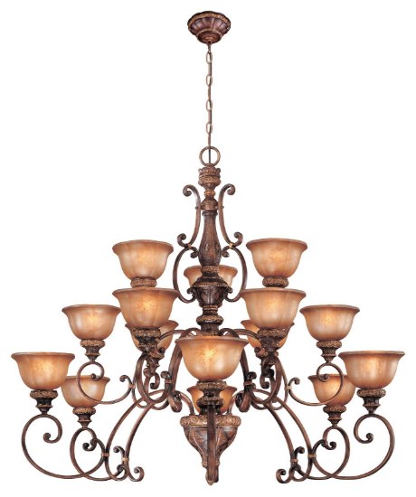 Picture of 60w SW 15 Light Chandelier Illuminati Bronze Silver Patina