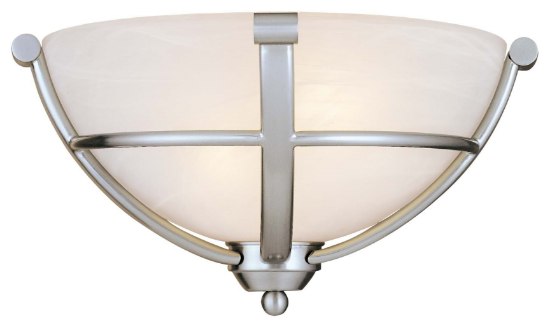 Picture of 60w SW 2 Light Wall Sconce Brushed Nickel Etched Marble