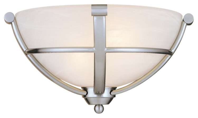 Foto para 60w SW 2 Light Wall Sconce Brushed Nickel Etched Marble