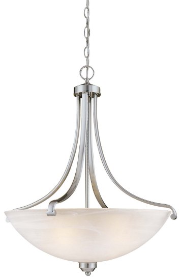 Foto para 100w SW 4 Light Pendant Brushed Nickel Etched Marble