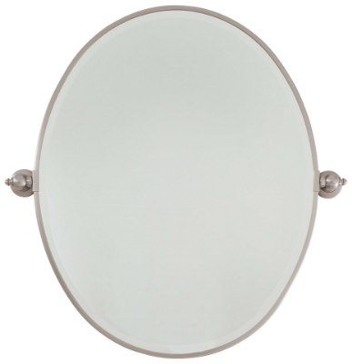 Mostrar detalles para SW Oval Mirror - Beveled Brushed Nickel Excavation Glass Imagen de SW Oval Mirror - Beveled Brushed Nickel Excavation Glass