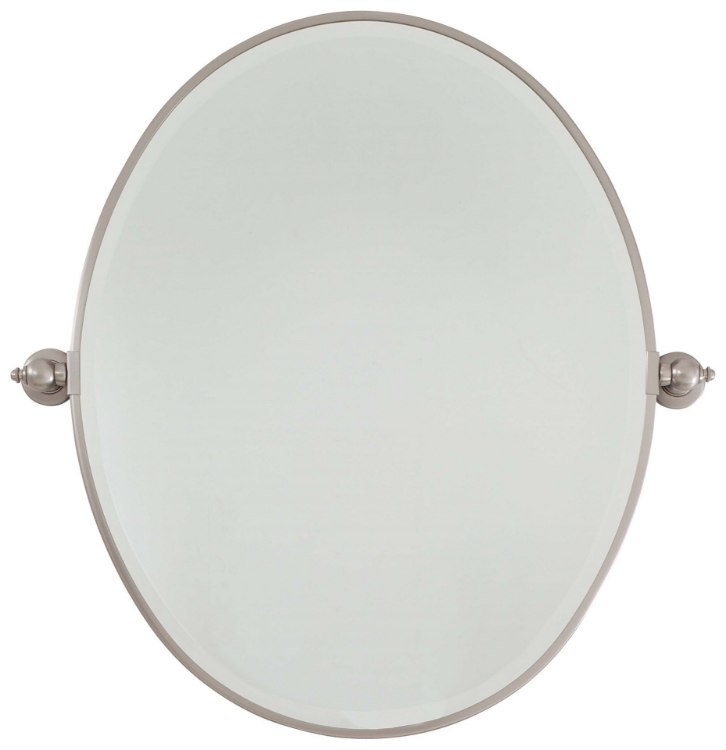 Foto para SW Oval Mirror - Beveled Brushed Nickel Excavation Glass