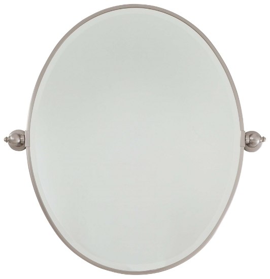 Picture of SW Large Oval Mirror - Beveled Brushed Nickel Excavation Glass