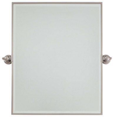 Mostrar detalles para SW Xl Rectangle Mirror - Beveled Brushed Nickel Excavation Glass Imagen de SW Xl Rectangle Mirror - Beveled Brushed Nickel Excavation Glass