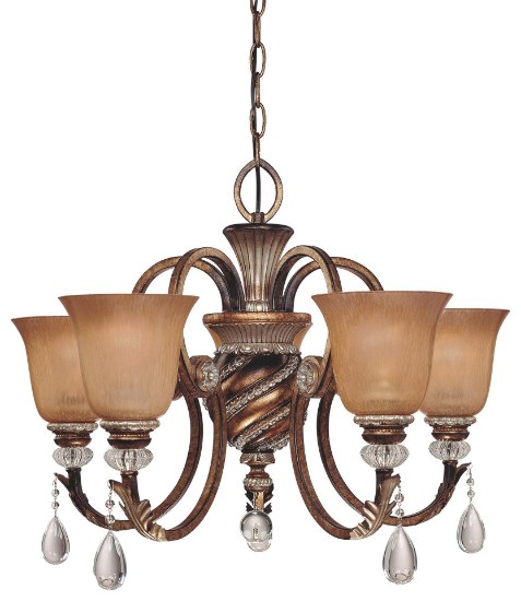 Picture of 60w SW 5 Light Chandelier Aston Court Bronze Avorio Mezzo