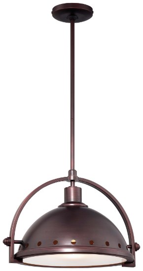 Picture of 150w SW 1 Light Pendant Brushed Bronze Etched Sand Bristing