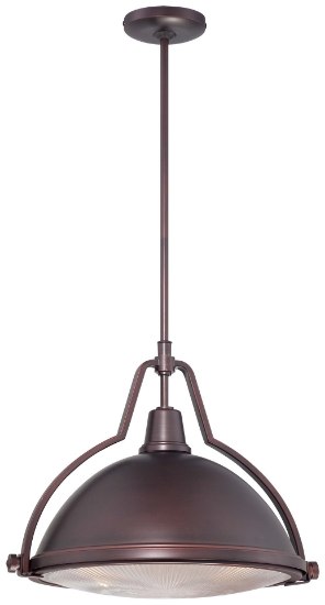 Picture of 150w SW 1 Light Pendant Brushed Bronze Clear Ribbed