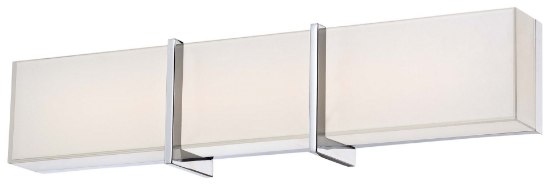 Picture of 37w WW Led Bath Chrome Mitered White Glass