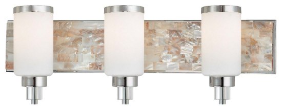 Foto para 100w SW 3 Light Bath Chrome Etched Opal Glass W/ Eidolon Krystal(Tm) Accents