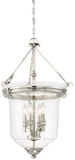 Picture of 60w SW 4 Light Pendant (Convertible To Semi-Flush) Polished Nickel Clear