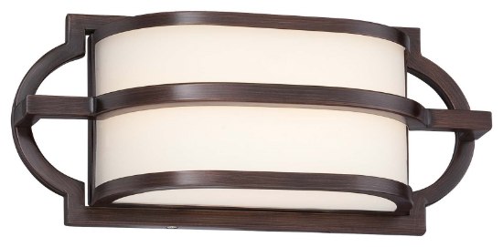 Picture of 10w WW Mission Grove Led Bath Dark Brushed Bronze (Painted) Etched White