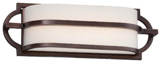 Picture of 15w WW Mission Grove Led Bath Dark Brushed Bronze (Painted) Etched White