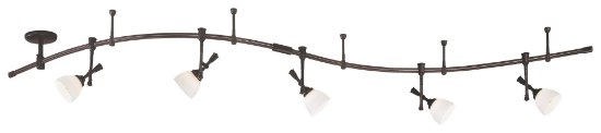 Picture of 50w SW 120V Flex Track It 4' Bronze Track 5Pcs Track Fixture Sable Bronze Patina Etched Opal