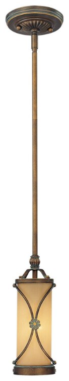 Picture of 100w SW 1 Light Mini Pendant Deep Flax Bronze Venata De Oro