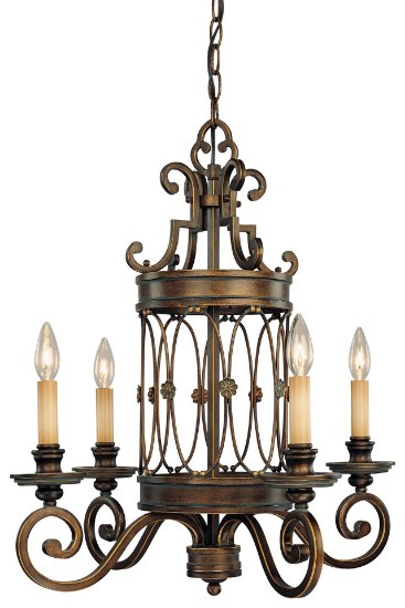 Picture of 60w SW 4 Light Chandelier Deep Flax Bronze