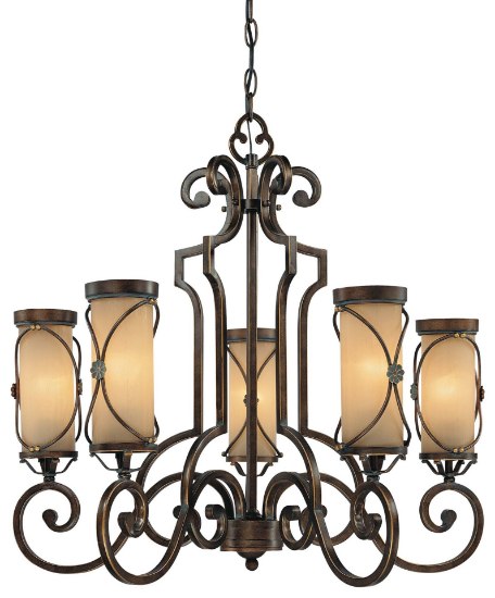 Picture of 100w SW 5 Light Chandelier Deep Flax Bronze Venata De Oro