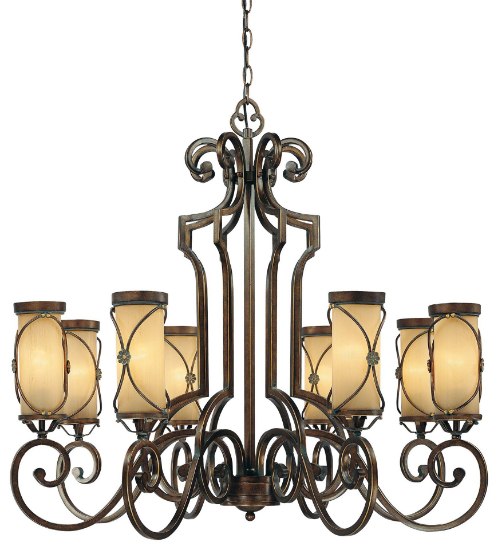 Foto para 100w SW 8 Light Chandelier Deep Flax Bronze Venata De Oro