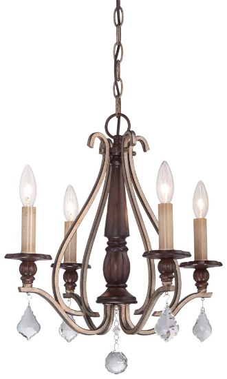 Foto para 60w SW 4 Light Mini Chandelier Dark Rubbed Sienna With Aged Silver