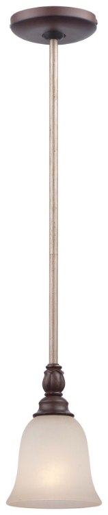 Picture of 100w SW 1 Light Mini Pendant Dark Rubbed Sienna With Aged Silver Driftwood