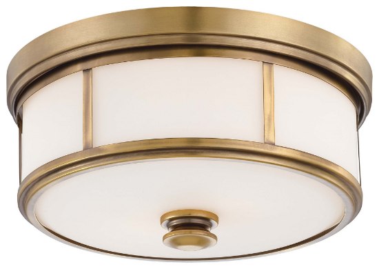 Picture of 60w SW 2 Light Flush Mount Liberty Gold Etched Opal