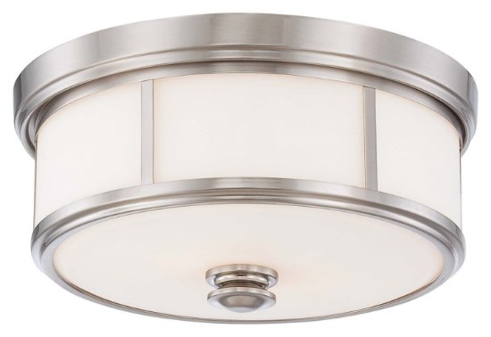 Picture of 60w SW 2 Light Flush Mount Brushed Nickel Etched Opal