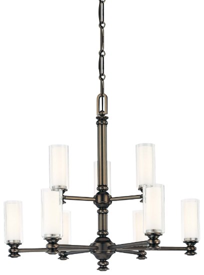 Picture of 60w SW 9 Light Chandelier Harvard Court Bronze (Plated) Clear