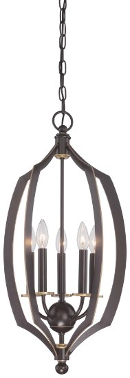 Picture of 60w SW 5 Light Pendant Downton Bronze With Gold Highlights