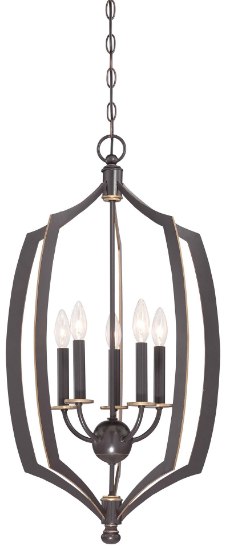 Picture of 60w SW 5 Light Foyer Pendant Downton Bronze With Gold Highlights