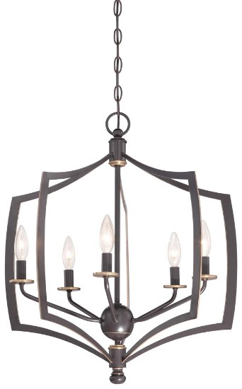 Foto para 60w SW 5 Light Chandelier Downton Bronze With Gold Highlights